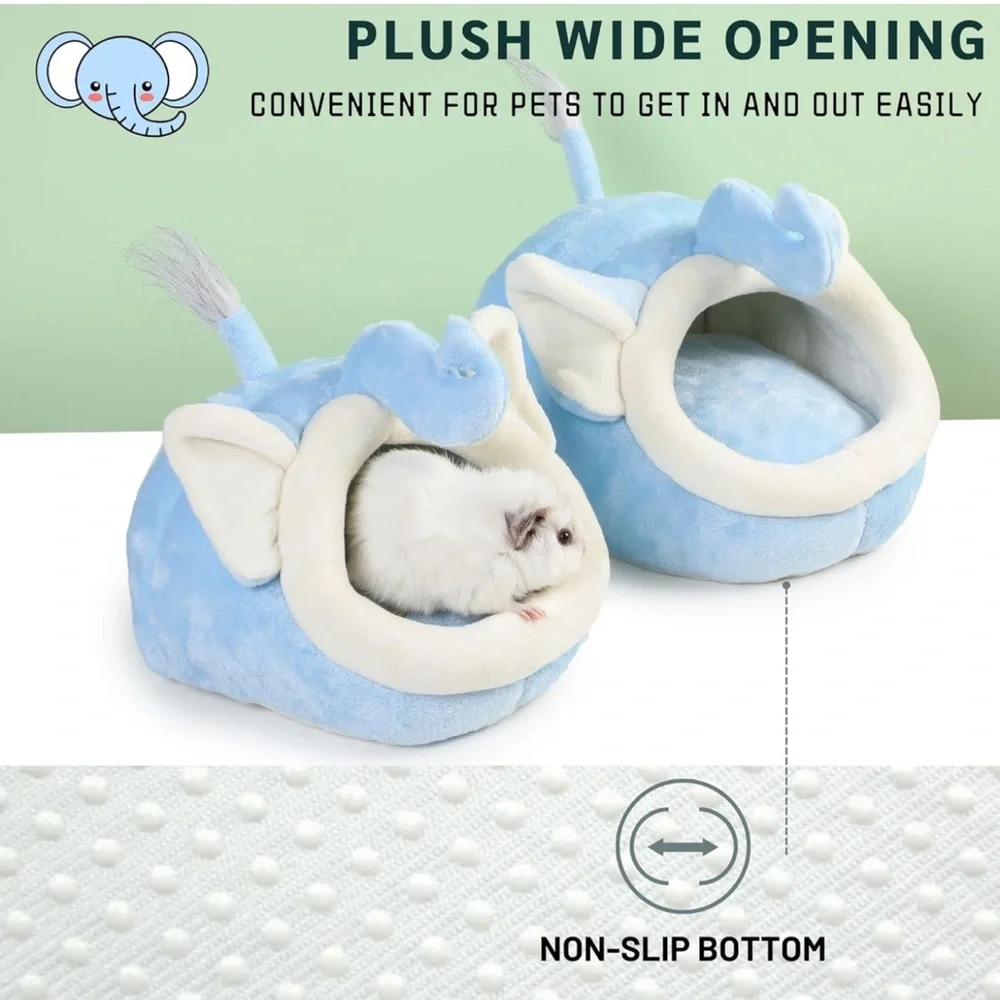 Cozy Blue Cat Bed with Ears
